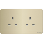 Schneider Electric 施耐德電氣 AvatarOn 13A 兩位連保護門插座 (沉醉金) (E83T426_WG_C5)